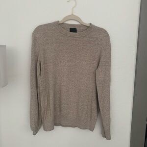 H&M Crewneck Beige Tan 100% Cotton Sweater Size Large